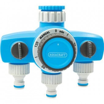 Temporizator de apă mecanic cu 3 direcții AQUACRAFT® 290030, max. 120 min