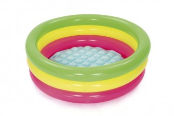 Piscina supraterana Bestway® 51128, Vara, pentru copii, gonflabila, curcubeu, 0,70x0,24 m