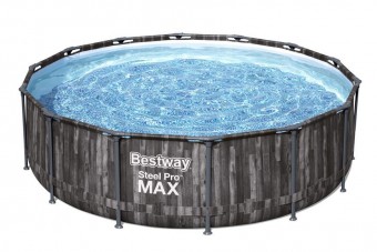 Piscina supraterana Bestway® Steel Pro MAX, 5614Z, filtru, pompa, scara, prelata, 4,27 m x 1,07 m