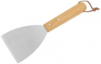 Spaclu gratar maner din bambus Strend Pro Grill cu racleta
