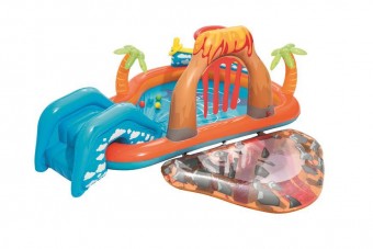Piscina Bestway® 53069, Lava Lagoon, loc de joaca gonflabil pentru copii, 265x265x104 cm