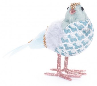 Bird MagicHome Craciun, albastru 20x8x14 cm, pene