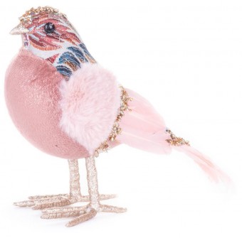 Bird MagicHome Craciun, roz, 20x8x14 cm, pene