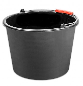 Bucket ReCycled® 20 lit, construcție, plastic, mâner din plastic, negru