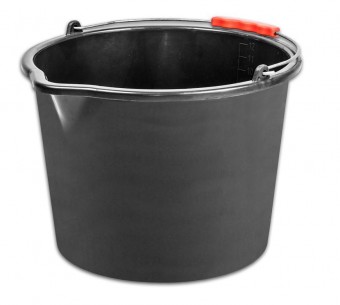 Găleată ReCycled® 20 lit, construcție, plastic, cu scurgere, mâner din plastic, negru