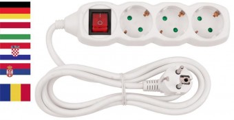 Prelungitor GERMANA Strend Pro GER DG-805BK 1,5 m, 5 prize, HUN, ROM, SRB, CRO + comutator