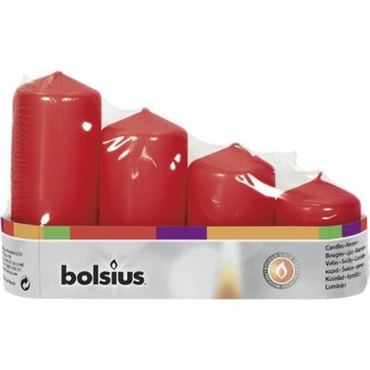 Lumanare Bolsius Pillar Advent, rosu, 48 mm 60/80/100/120 mm ambalaj. 4 buc