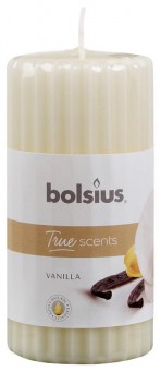 Lumanare Bolsius Pillar True Scents 120/60 mm, vanilie