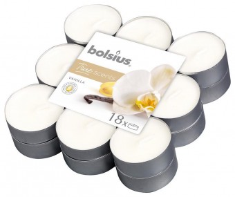 Lumanari bolsius Tealight True Scents, vanilie, bal. 18 bucati