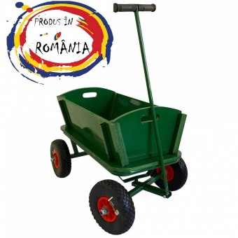 Carucior cu roti pline pentru gradina, Vivatechnix VMD-1008, maxim 150kG
