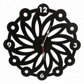 Ceas de perete metalic Krodesign Daisy, diametru 50 cm, negru