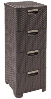 Comodă Curver® STYLE, maro închis, 33x79x38 cm