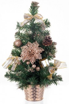Brad de Craciun MagicHome Craciun, decorat, bronz, 40 cm