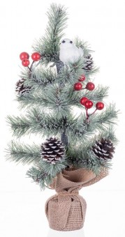 Brad de Craciun MagicHome Craciun, decorat, natural, 36 cm