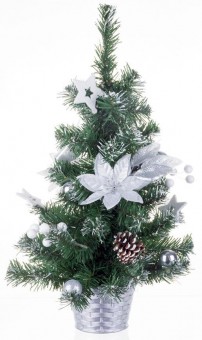 Brad de Crăciun MagicHome Crăciun, împodobit, argintiu, floare, 30 cm