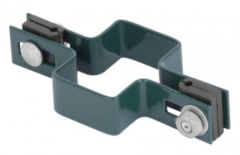 Clemă Strend Pro EUROSTANDARD, 60x40 mm, continuă, verde, Zn+PVC, RAL6005, pentru stâlp pătrat