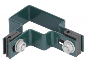 Clemă Strend Pro EUROSTANDARD, 60x40 mm, colț, verde, Zn + PVC, RAL6005, pentru stâlp pătrat