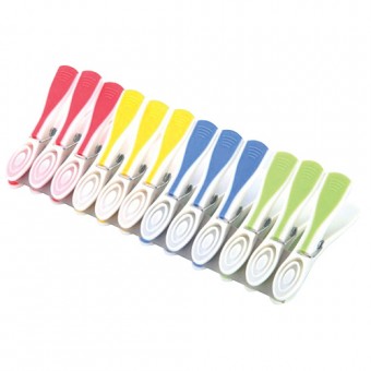 Cleme pentru haine LE33550 • plastic, ambalaj. 12 buc
