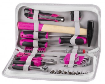 Set unelte combinate SET DOAMNE11, 39 piese, roz