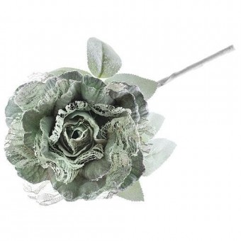 Decor Floare, bujor cu frunză, verde, tulpină, pachet. 6 buc