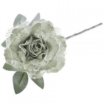 Decor Floare, bujor cu frunza, verde deschis, tulpina, pachet. 6 buc
