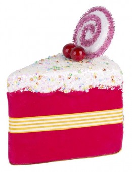 Decor MagicHome Candy Line, prajitura, roz, 13x9x15 cm, agatat