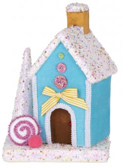 Decorat MagicHome Candy Line, casa, albastru, 27 cm