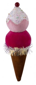 Decor MagicHome Candy Line, inghetata, rosu, 16 cm, agatat