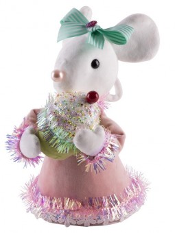 Decorat MagicHome Candy Line, soarece, roz, 27 cm