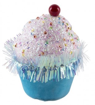 Decor MagicHome Candy Line, briosa, albastru, 7x7x11 cm, agatat