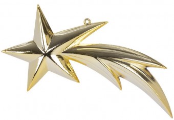 Decor MagicHome Christmas, 1 buc, 23 cm, cometa, auriu, pentru brad