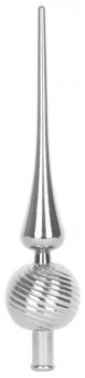 Decoratiune MagicHome Craciun, 1 buc, 28 cm, topper brad, argintiu, pentru brad