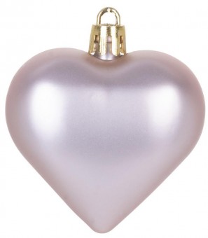 Decor MagicHome Christmas, 8 buc, 6 cm, inimioare, roz, pentru brad