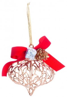 Decor MagicHome Craciun, auriu, 10x15 cm