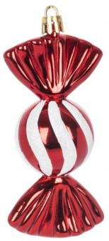 Decor MagicHome Christmas, set, 4 buc, 11,5 cm, bomboane, rosu, pentru brad