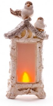 Decoratiune Xecco 19294, Păsări pe șemineu, 44 cm, LED, magneziu