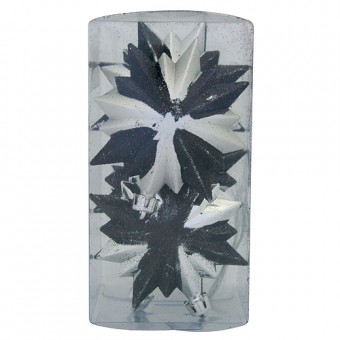 Decoratiuni Craciun HN3 L505206ABS, 6 buc, negru/argintiu