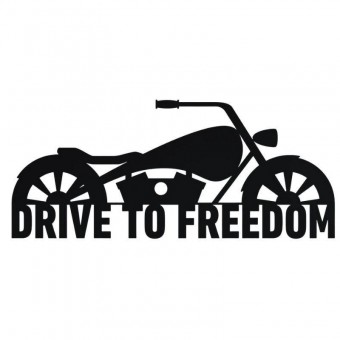Decoratiune metalica de perete Krodesign Drive to Freedom KRO-1118, lungime 80 cm, negru, grosime 1.5 mm