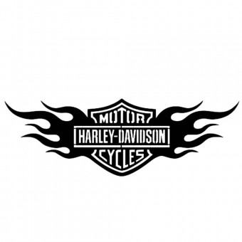 Decoratiune metalica de perete Krodesign KRO-1054, Harley Davidson, diametru 60 cm, grosime 1.5 mm