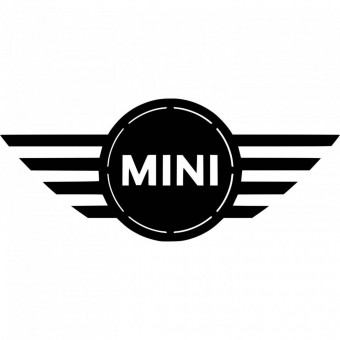 Decoratiune metalica de perete Krodesign KRO-1056, Mini Cooper, diametru 50 cm, negru, grosime 1.5 mm