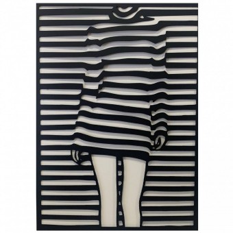 Decoratiune perete Krodesign KRO-1037 Girl, lungime 80x58 cm, negru