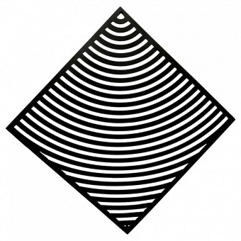 Decoratiune perete Krodesign Square Spiral, Lungime diagonala 50 cm, negru
