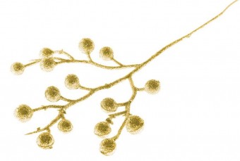 Ramura decorativa GliBerries. auriu, 28 cm, 6 buc