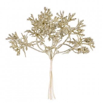 Ramura decorativa, auriu 15cm, 6 buc