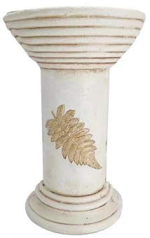 Decor MagicHome, Ghiveci inalt, gri, ceramica, 25,5x25,5x41 cm