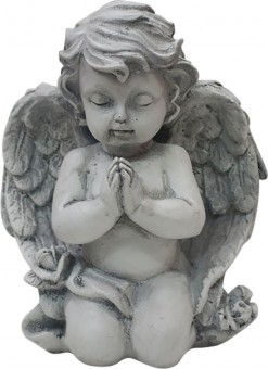 Decor MagicHome, Înger rugător, polirășină, pentru mormânt, 9x7,5x11 cm