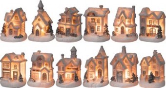 Decor MagicHome Craciun, Casa, interior, 7x6x10 cm, sellbox 12 buc