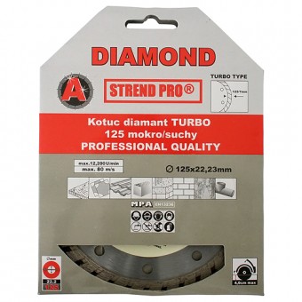 Disc de tăiat diamant 125 mm Strend Pro, Turbo +