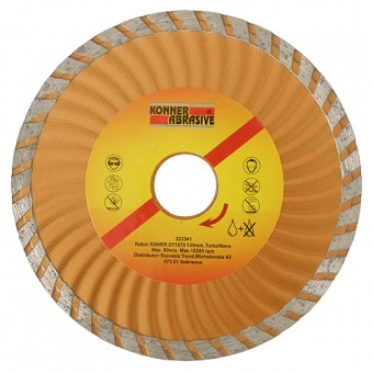 Disc de tăiat diamant KONNER 115mm, TURBOWAVE