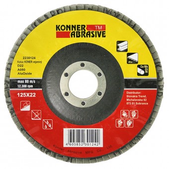 Disc KONNER 115x22 mm, A120, AluOxide zimțat